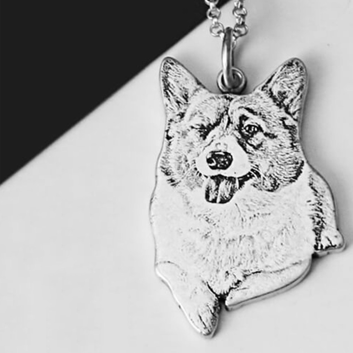 925 Silver Personalized Pet Memorial Photo Necklace