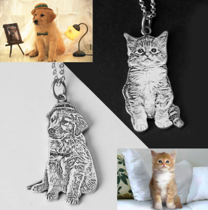 925 Silver Personalized Pet Memorial Photo Necklace