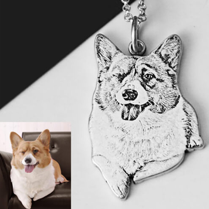 925 Silver Personalized Pet Memorial Photo Necklace