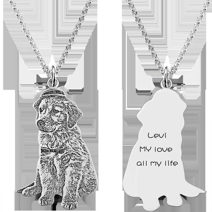 925 Silver Personalized Pet Memorial Photo Necklace