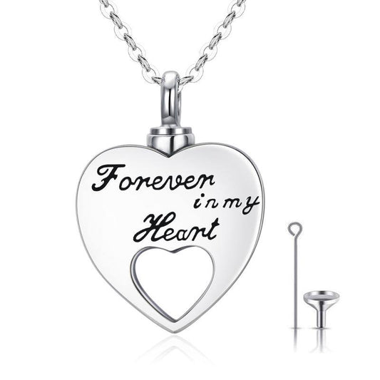 Urn Necklace 925 Sterling Silver Cremation Necklaces Guardian Heart Shaped Necklace Memorial Jewelry Gifts for Women Men