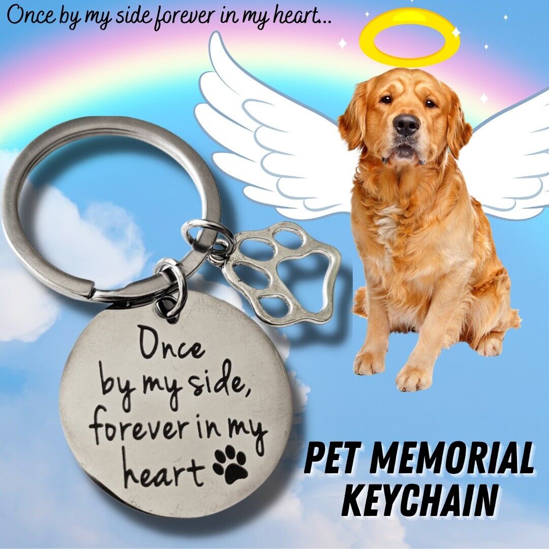 Loss Of Pet Memorial Keychain Dog Cat Remembrance Jewelry Sympathy Key Ring Tag