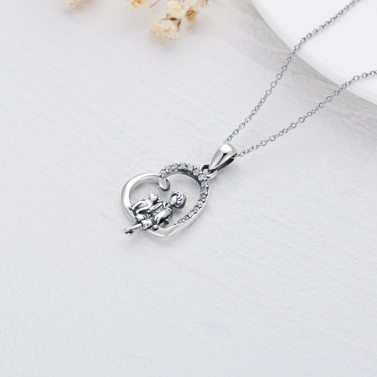 925 Sterling Silver Puppy Dog Memorial Necklace Jewelry